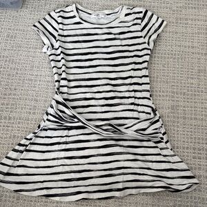 Joah Love Striped Kids Dress in Black and  White